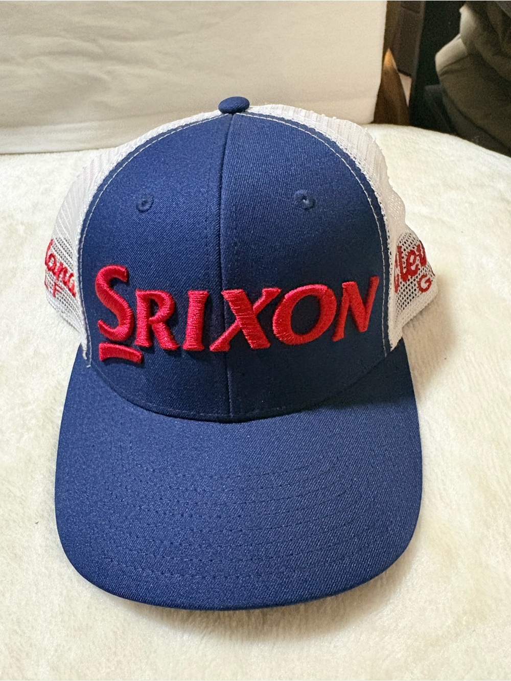 Srixon Golf hat Navy & White Mesh Trucker Cap with Red Logo